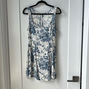 Reformation Blue and White Floral Dress
